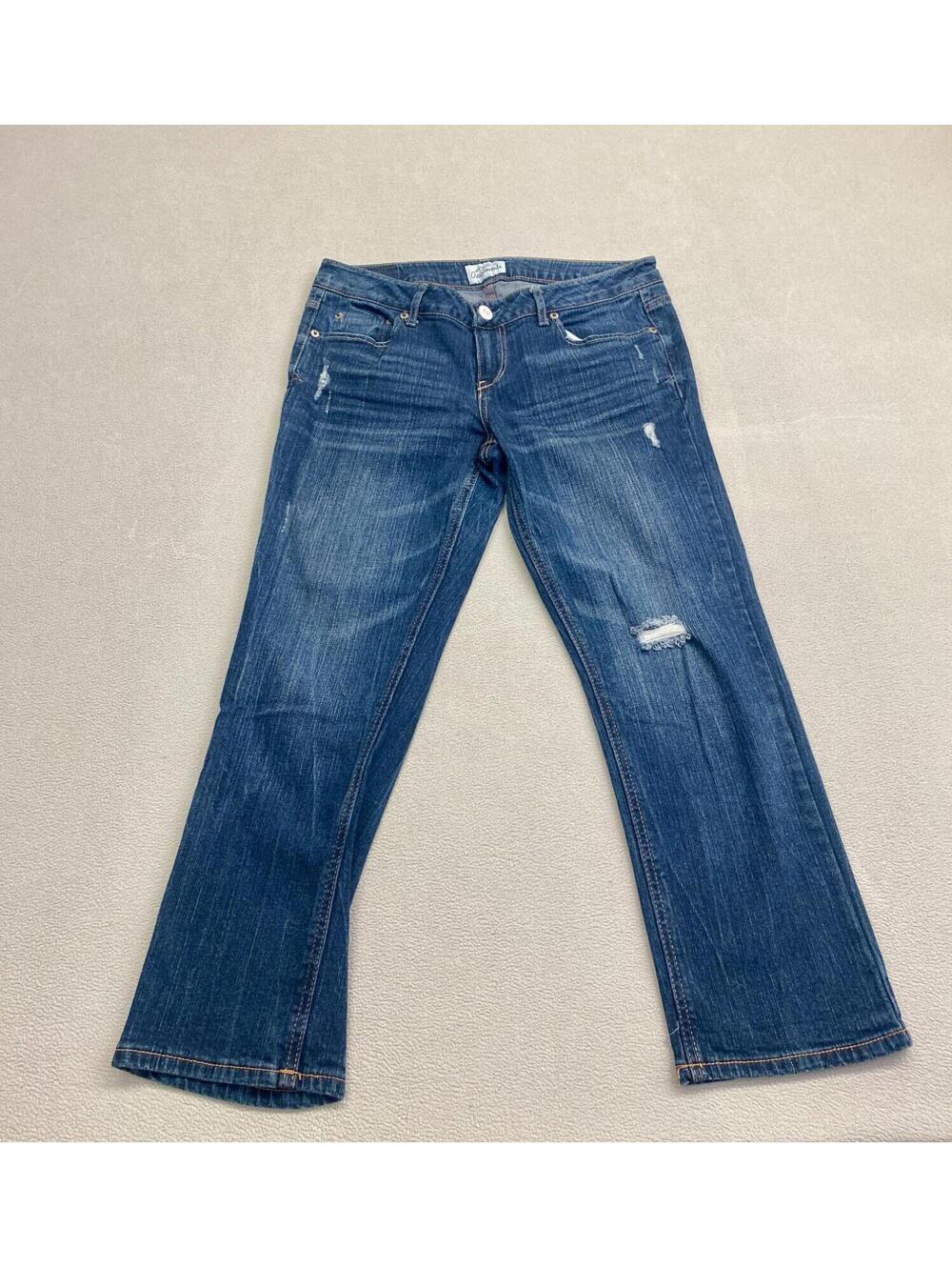 Aeropostale Capri Bayla Skinny Jeans Distressed Button Pocket Womens Size 9/10